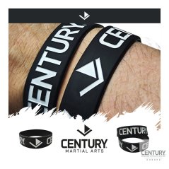 CENTURY silikonový náramek černo/bílý 19mm